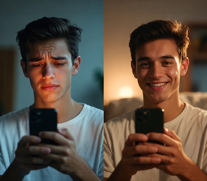 Antes y después hablando a cámara