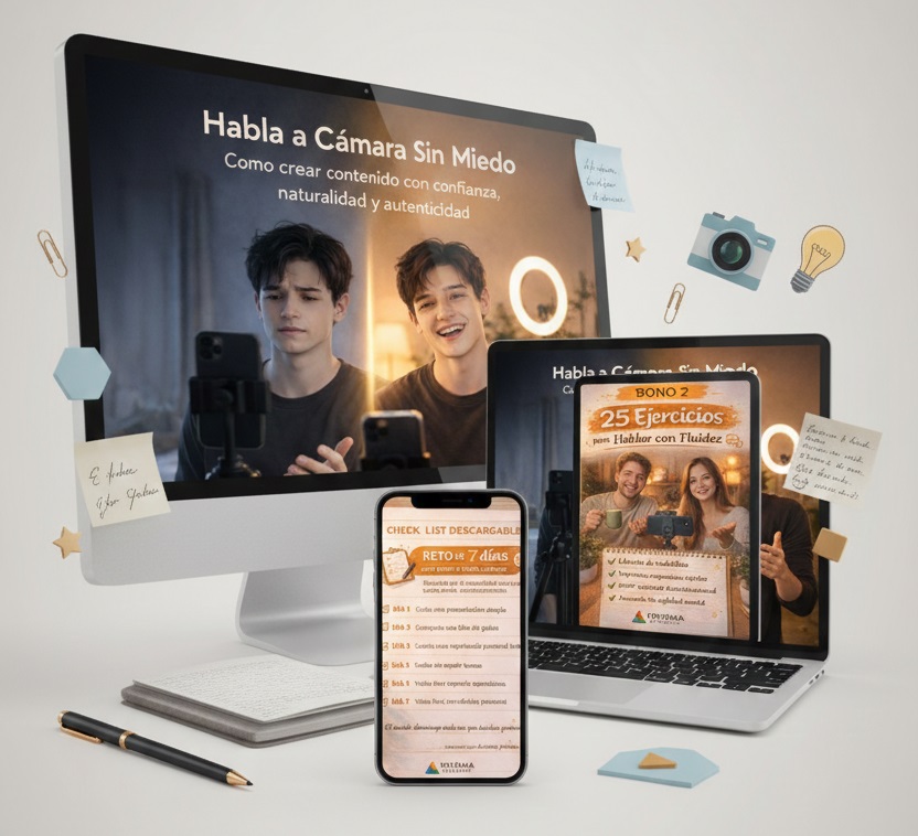 Mockup de los bonos incluidos: Masterclass, Checklist y Plantilla de discurso